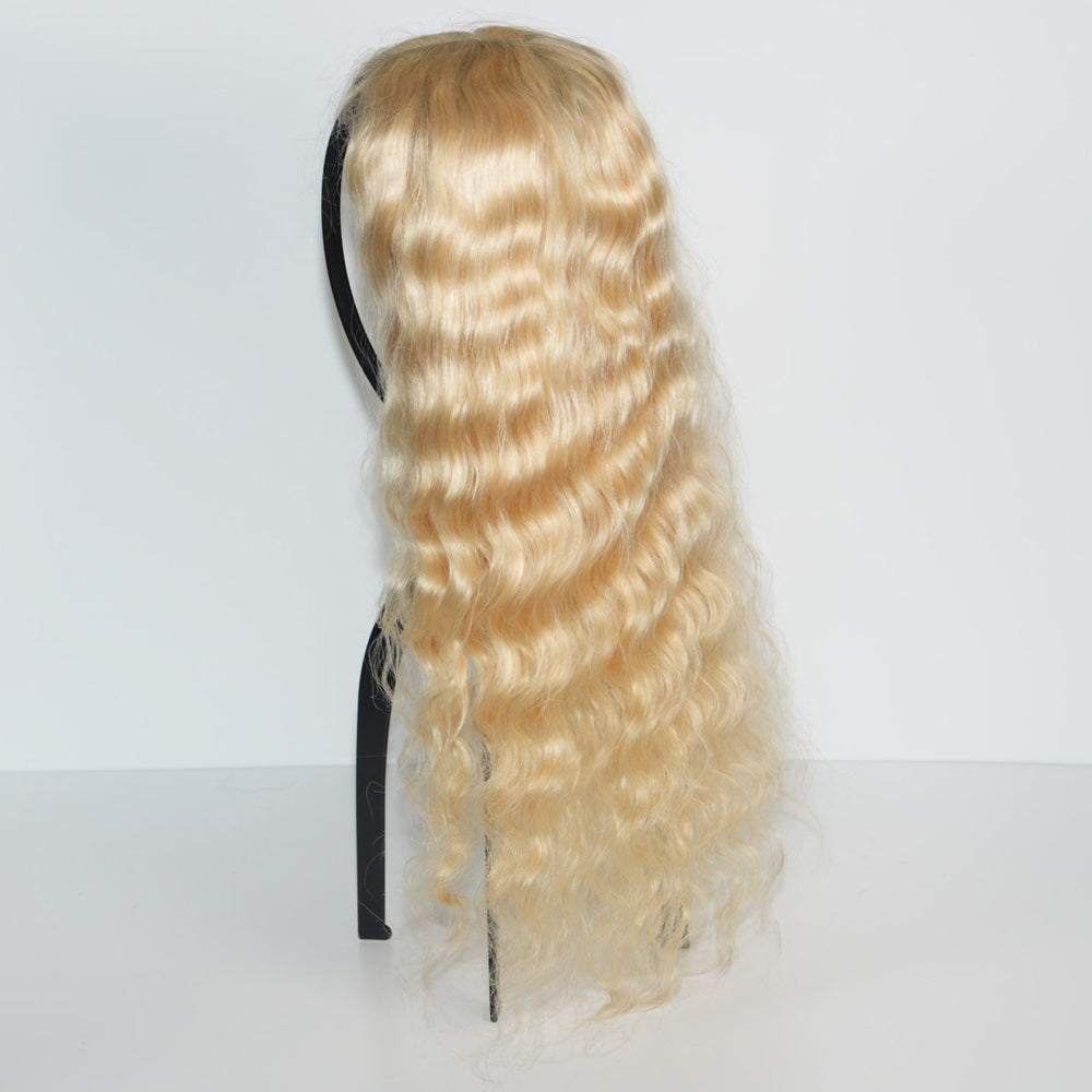 Champagne Blonde Silk Wave Closure Wig